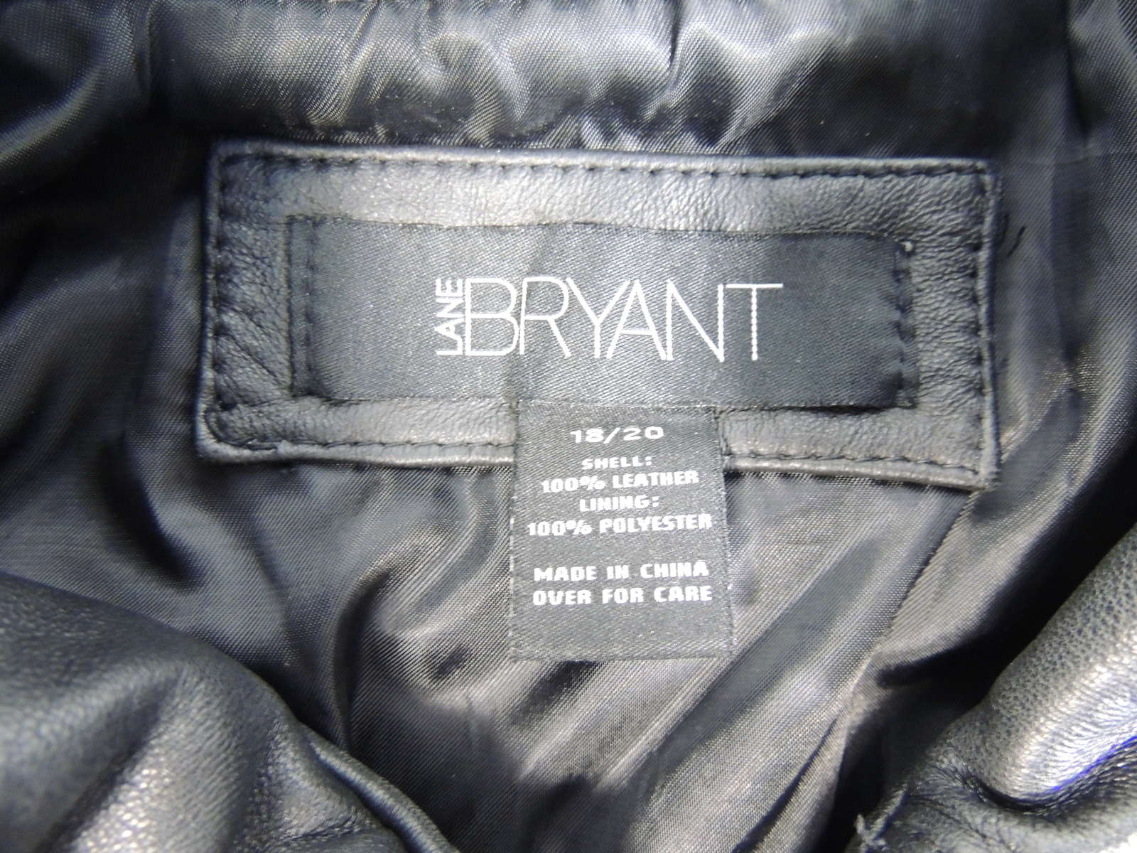 Lane Bryant Leather Jacket Coat Black Women Size 18/20 Zip Front