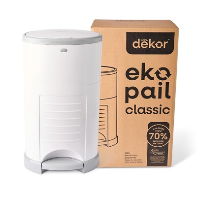 Diaper Dekor EKO Classic Diaper Pail, White | ONLY Eco-Friendly Diaper Pail Made