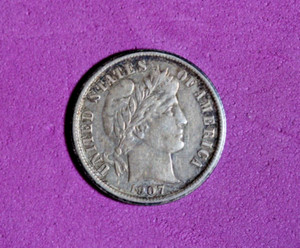 ESTATE FIND 1907-O Barber Dime #P20274