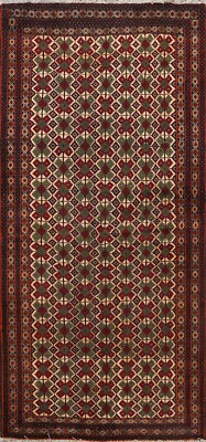 Traditional Geometric Hand-Knotted Oriental Area Rug Wool All-Over Carpet 3x6