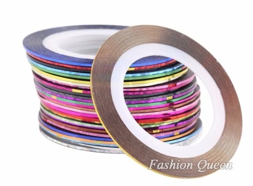 10 Stück Nagelstreifen Band Metallic Garn Linie 3D Nagel Rolle Aufkleber DIY Sticker Dekor - Bild 9 von 13