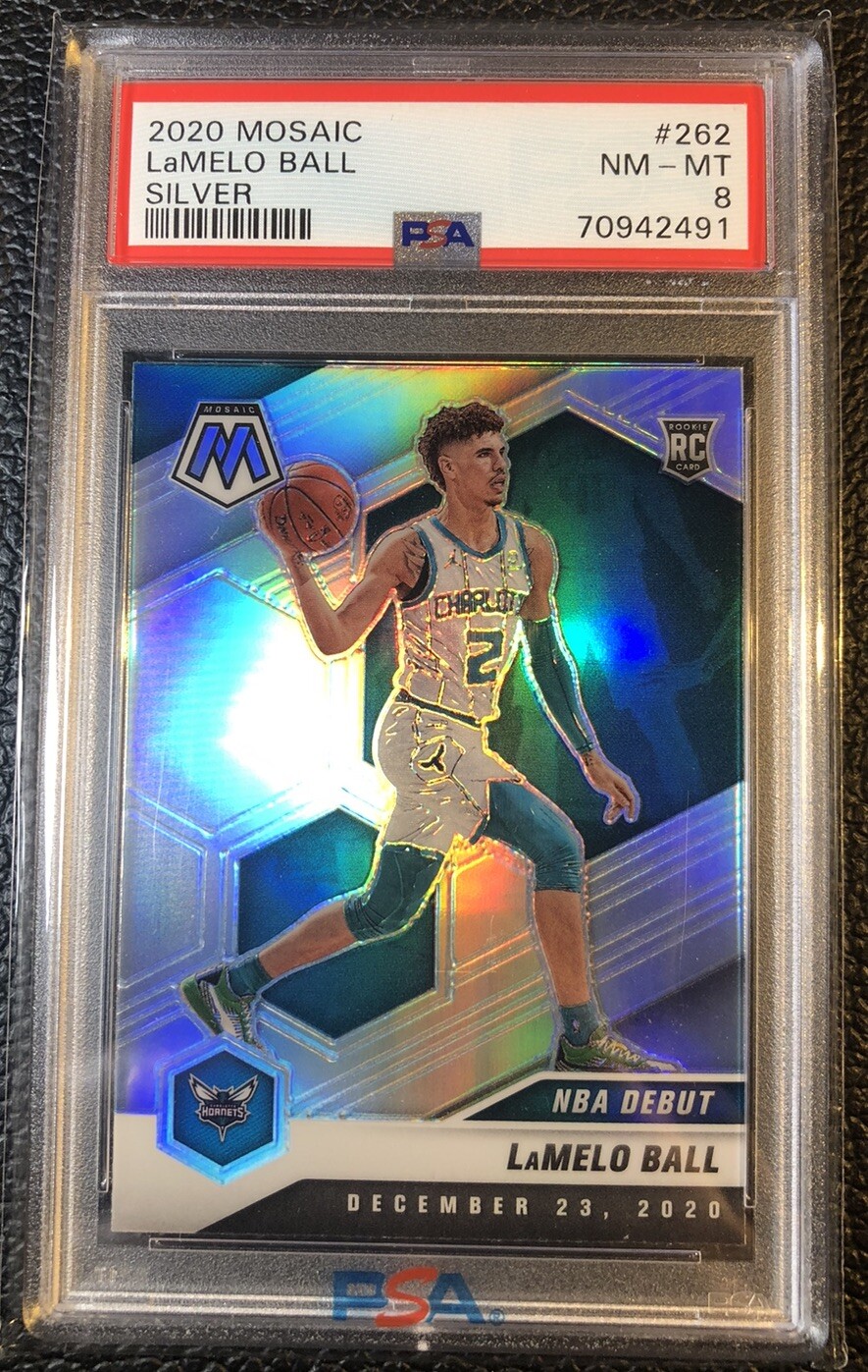 2020 PANINI MOSAIC LAMELO BALL SILVER RC #262 PSA 8 NM- MT ROOKIE