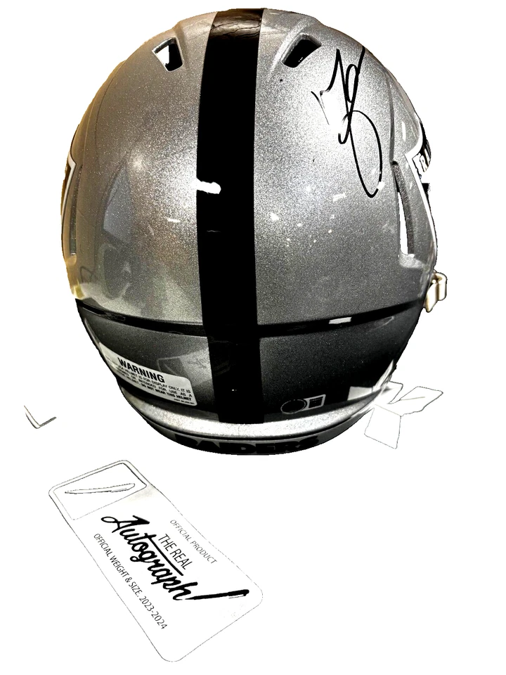 MICHAEL CRABTREE SIGNED OAKLAND RAIDERS Riddell FULL SIZE HELMET W Visor - Image 3 of 4