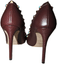 36 Valentino Burgundy Rolling Shoe Rockstud 5 Leather pekte Pump q1Rzx1