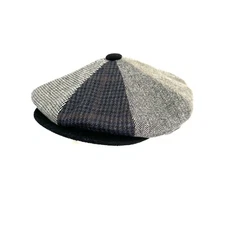 Capas Headwear Tweed Plaid Flat Paperboy Newsboy Cap Hat Made In USA Mens Large