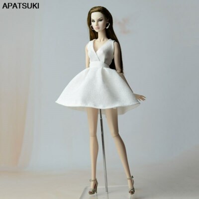 White Classical Evening Party Gown Short Dress Outfits Clothes for
