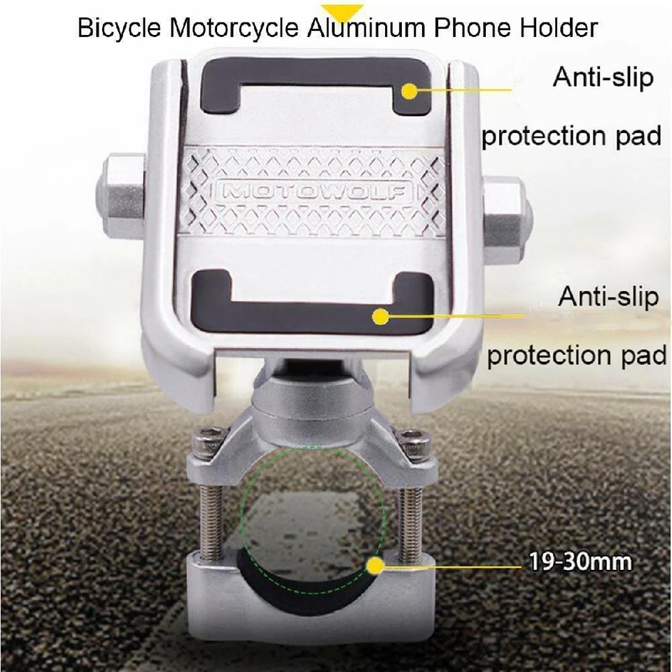 360° Rotation Aluminum Motorcycle Mountain Bike Bicycle Stand Phone Holder Mount - Image 4 of 4