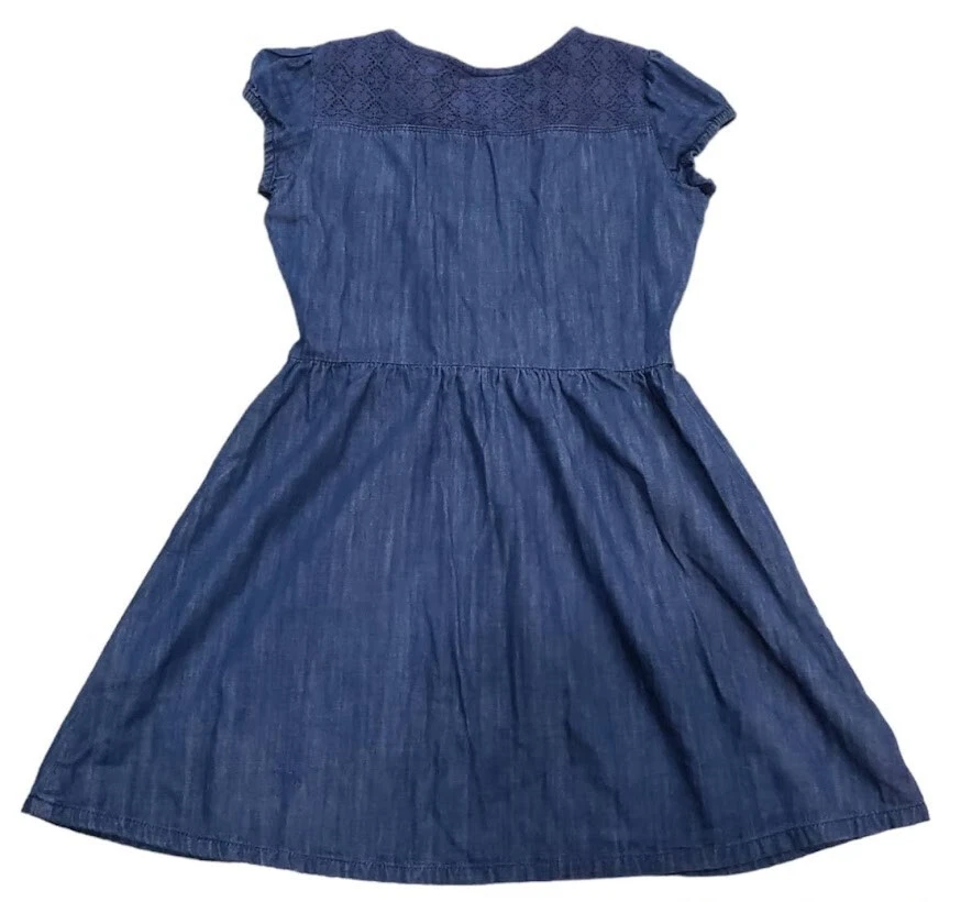 Vestido vaquero manga corta Crazy 8 niñas talla 14 botón delantero Foto 2 de 4