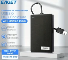 EAGET USB 3.0 External Hard Drive Enclosure 2.5" SATA SSD/HDD, Anti-Drop