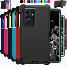 For Samsung Galaxy S21 / S21+Ultra Shockproof Defender Case Cover with Belt Clip