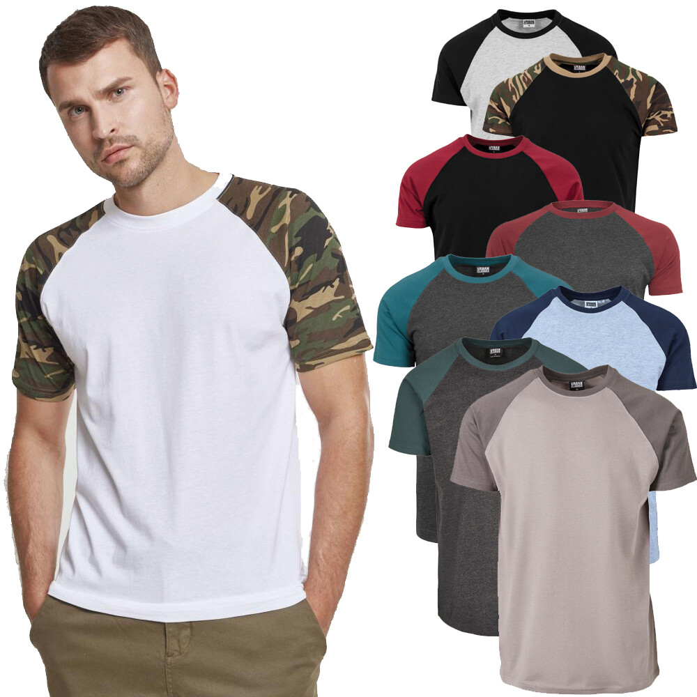 Urban Classics Herren Raglan Contrast T-Shirt – Weiches Basic Mit Farbigen Ärmel-Akzenten
