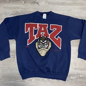VINTAGE Tasmanian Devil 1992 Sweatshirt Mens L Big Taz USA Jostens 90s