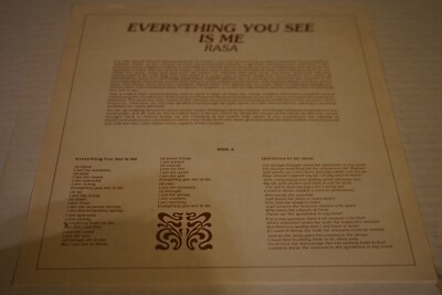 RASA - Everything You See Is Me 1978 Soul Jazz LP w/Insert In