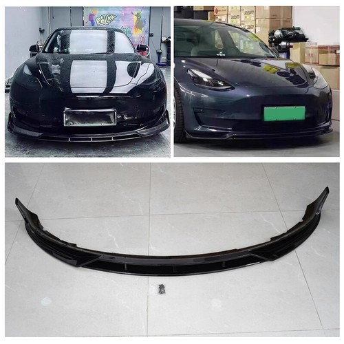 For 2017~2023 Tesla Model 3 Front Bumper Lip Chin Spoiler Splitter Glossy Black - Picture 3 of 13