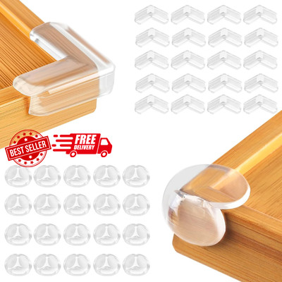 40 Pack Corner Protector Baby, 2 Shapes Baby Proof Corners and Edges, Clear Tabl