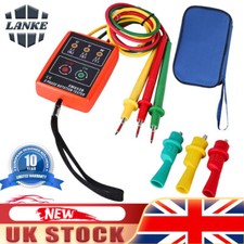 SM852B 3 Phase Sequence Rotation Tester LED Indicator Detector Checker Meter UK