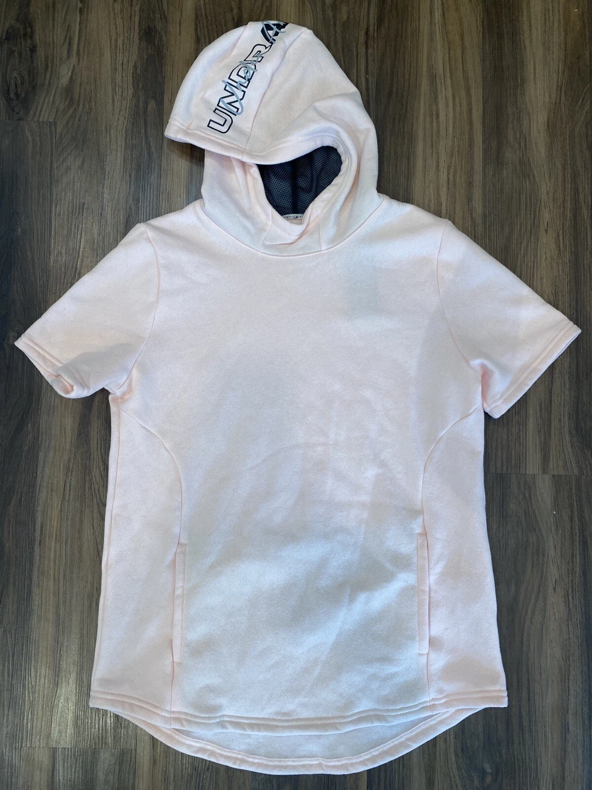 Under Armour Short Sleeve Hoodie Light Pink $45 1364077 Women’s Size XS X-Small