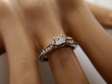 14k White Gold Princess Round Diamond Engagement Ring 1/2 CT