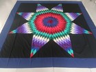Machine  pieced Star  Queen Size Quilt top#J-169B — photo 1