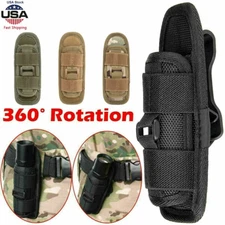 Outdoor Tactical EDC Flashlight Holster 360 Degree Rotatable Clip Torch Cover US