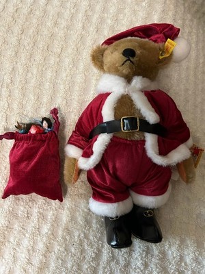Vintage Steiff Santa Bear Button Tag W/Bag of Toys M. Woodbury Strong Museum