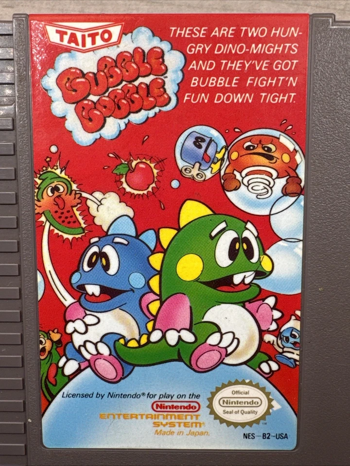 Bubble Bobble NES Nintendo Game Cartridge Japan Made Classic Taito Dino-Mights - Image 4 of 4