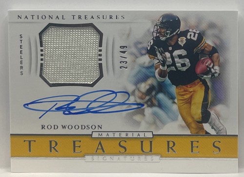 Rod Woodson 2018 National Treasures Material Treasures Signatures card