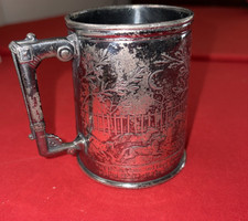 Ancienne tasse bébé Little Bo Peep par Reed et Barton assiette argent années 1800