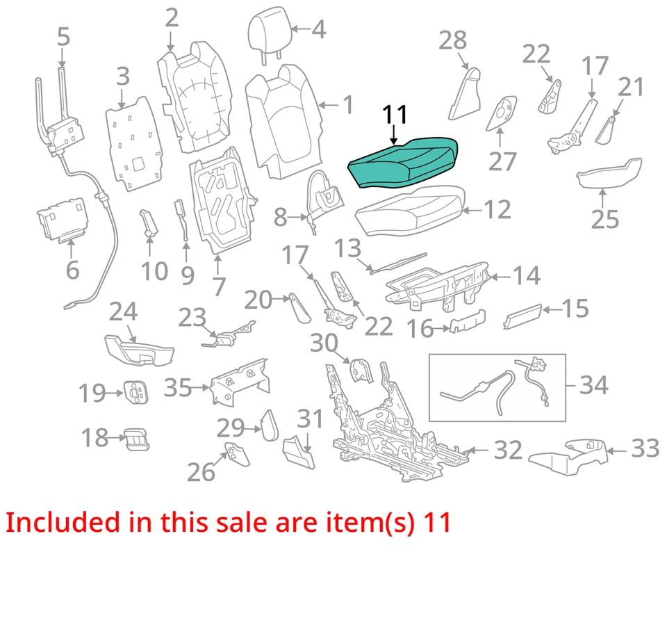 GMC ACADIA LIMITED 2013-2017 CVR ASM-R/asiento Cush, Titan 22958216 nuevo OEM Foto 2 de 3