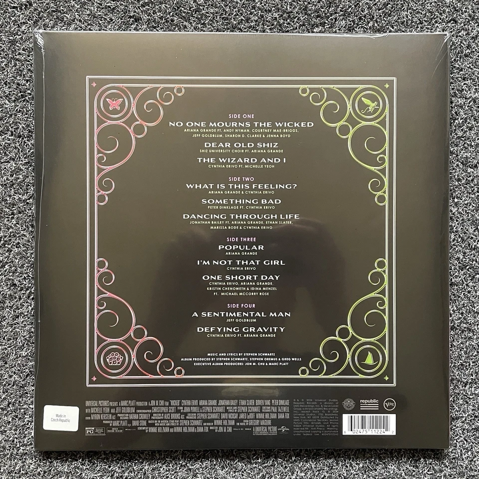 Wicked Picture Disc Vinyl & Signed Autographed Print Ariana Grande Cynthia Erivo - Image 3 of 4