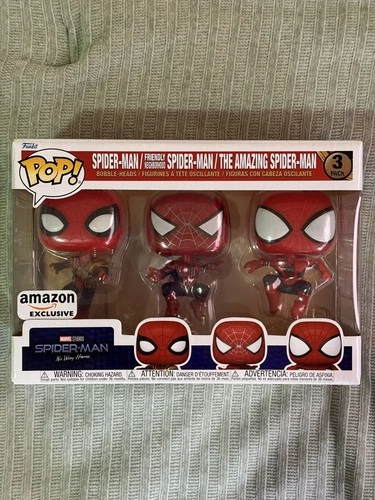 Spider-Man No Way Home Funko POP! 3 Pack Amazon Exclusive Friendly Amazing