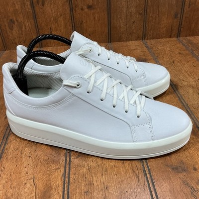 Ecco Danish Design White Leather Casual Platform Sneakers Womens EU 40- 9-9.5 US