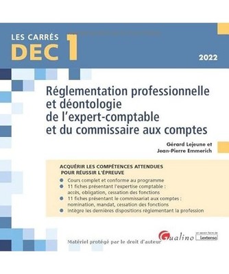 DEC 1 - Réglementation professionnelle et déontologie de l'expert-comptable et