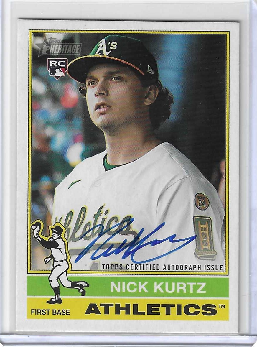 2025 Topps Heritage High Number Nick Kurtz Real One Blue Auto Autograph RC