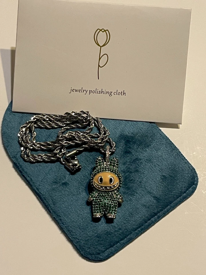 Labubu Pendant Stainless Steel Silver Plated 22- inch Rope Chain. - Image 3 of 4