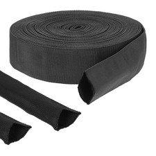 33 FT Nylon Hydraulic Hose Protector Sleeve Black Protective Cover Hose Sheath H
