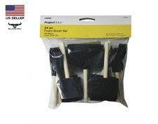 24 piece Foam Paint Stain Sponge Brush Set 1" 2" 3" 4" Assorted pack Wood Handle
