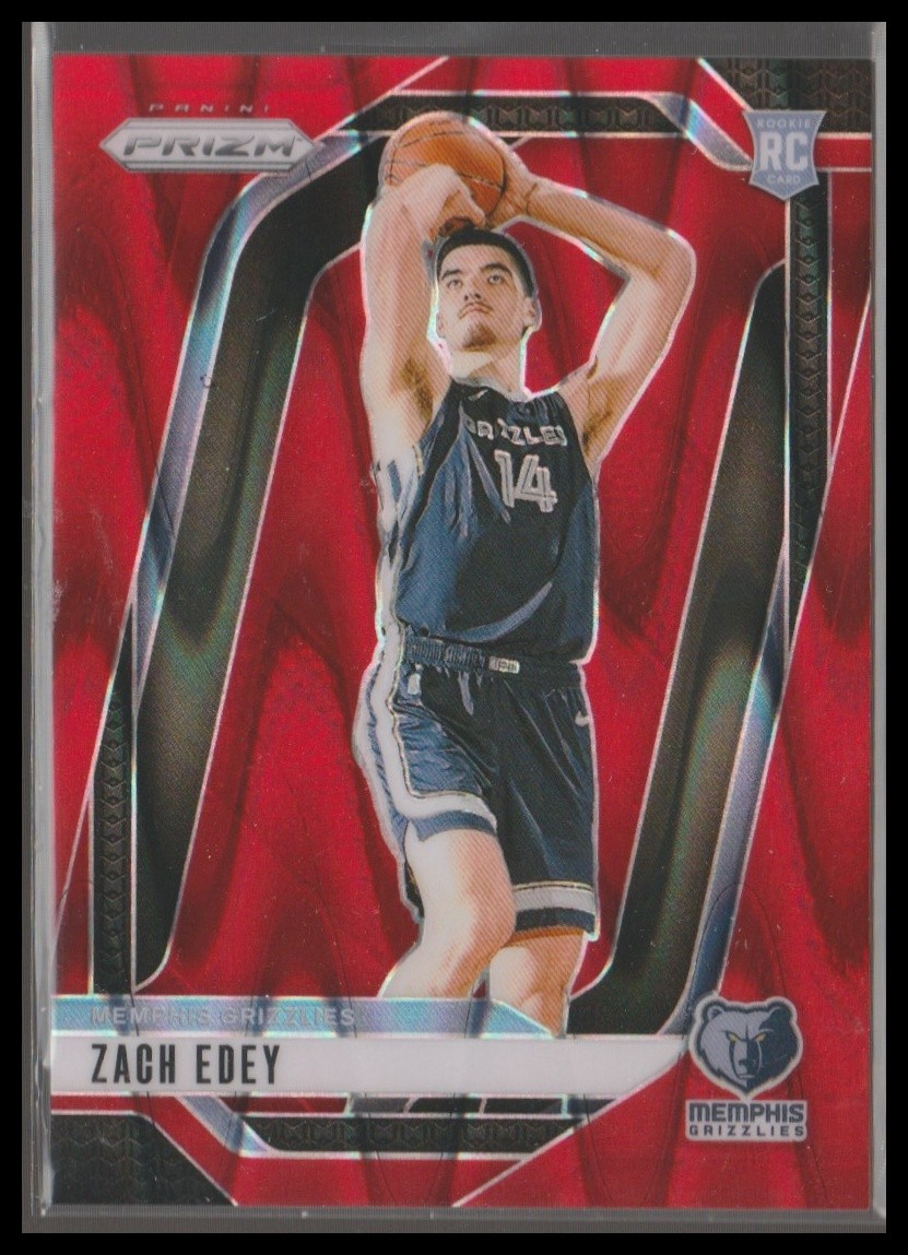 2024-25 Panini Prizm #249 Zach Edey Prizms Red Seismic #/299