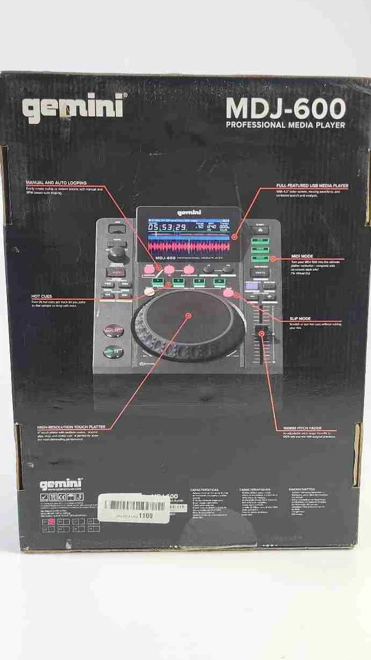 Gemini MDJ-600 Professional DJ USB CD CDJ Media Player - NIB - Image 3 of 4