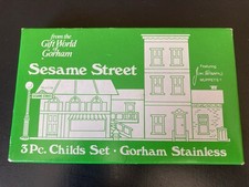 Gorham 3 Pc Sesame St Child's Set Stainless Silverware Brand New