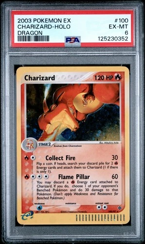 2003 POKEMON EX DRAGON #100 CHARIZARD-HOLO PSA 6