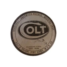 12-In Colt Firearms Automatic Pistols Metal Weatherproof Firearm Round Sign 