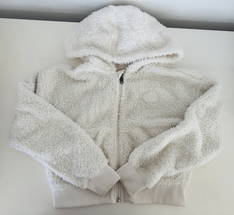 The North Face Suave Oso Full Zip Hooded Fleece Gardenia White M 10 Tween Teen