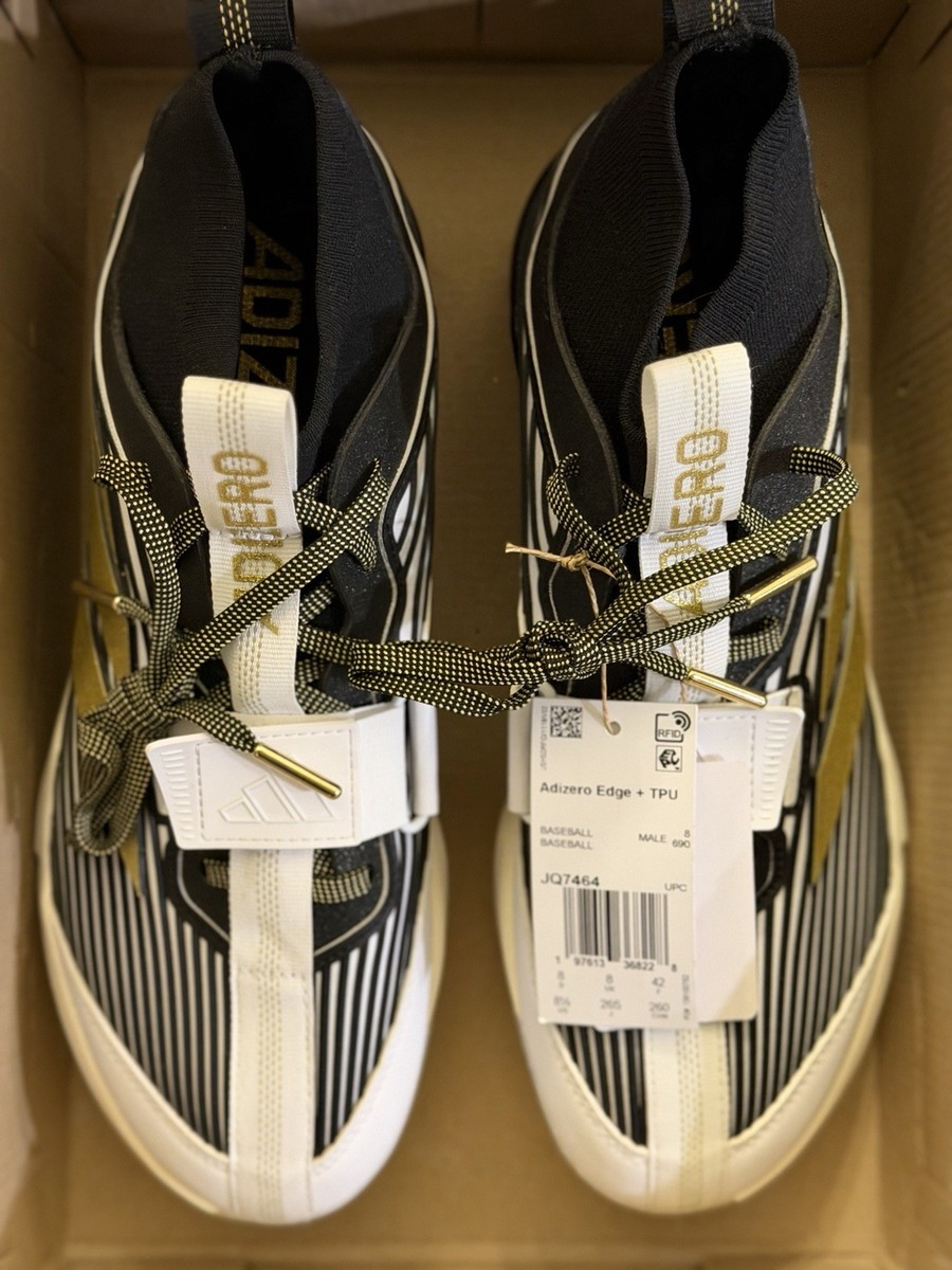 New Adidas Adizero Edge + TPU Mens Size 11 Black White Gold Baseball Cleats‎ Adidas Mens Adizero Impact BSB TPU Baseball Cleats main image 4