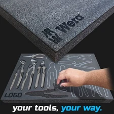 Wera DARK shadow foam tool tray insert storage organizer toolbox tool kit set
