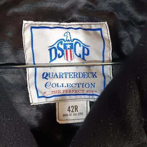 US Navy DSCP Quarterdeck Peacoat  Mens 42R Black 100% Wool Military  image 2