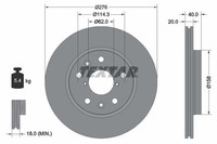 Textar Bremsscheiben Textar PRO Ø 276Mm AußEnbelüFtet Beschichtet FüR Suzuki 922