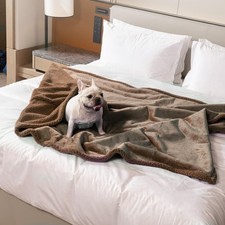 Waterproof Brown Dog Throw Blanket for Pet Couch Puppy Blankets Cover Fluffy ...