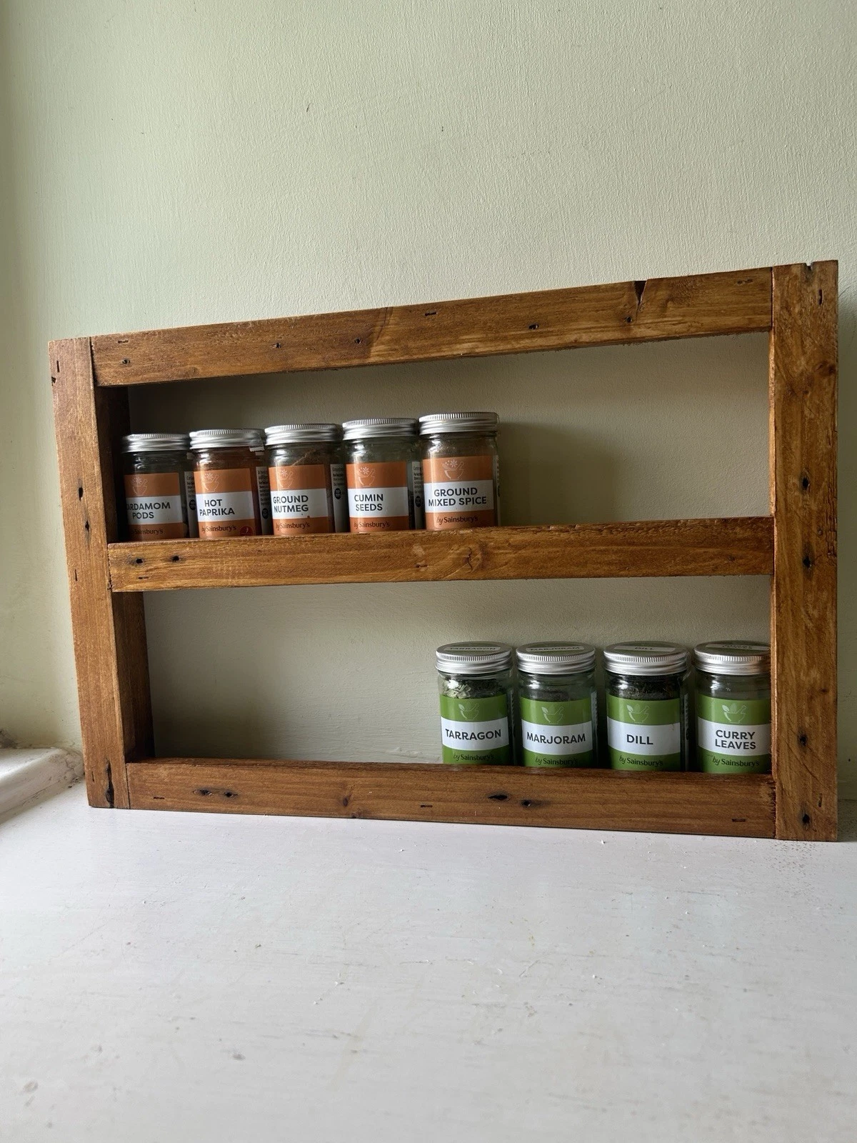 Rustic Handmade Herb And Spice Rack Shelf Freestanding Oak Stained Wide Small
Opens in a new window