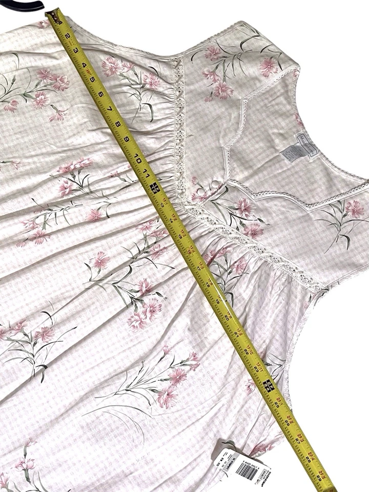 Maidenform Camisón Floral Mujer Sin Mangas 100% Algodón Talla 3X Nuevo Con Etiquetas Foto 3 de 4